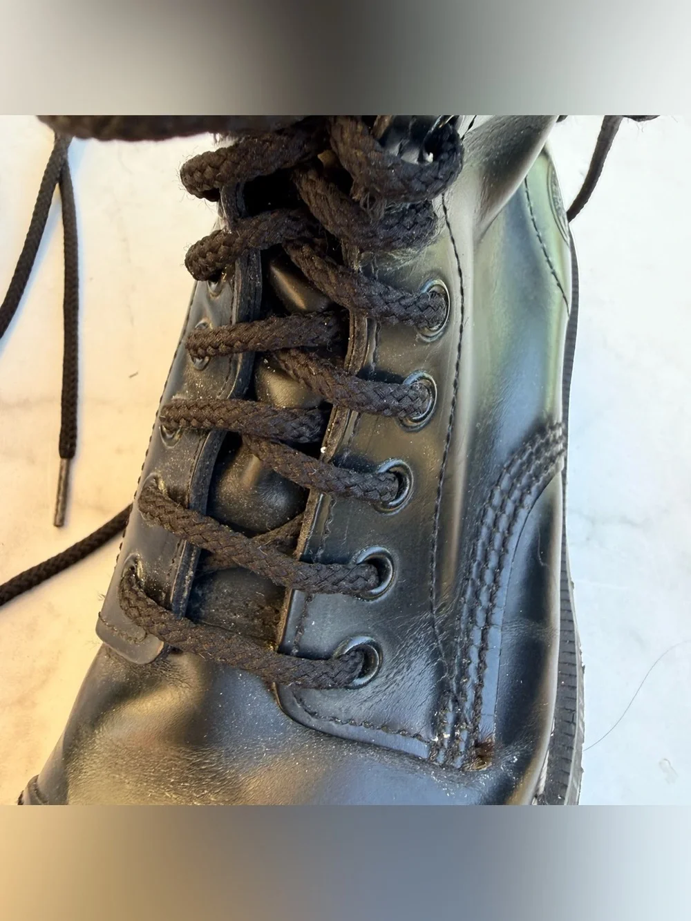 Grinders Made in England  Black Leather Combat Boots Steel Toe Punk Goth Lace Up